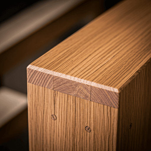 Close-up wood joinery detail